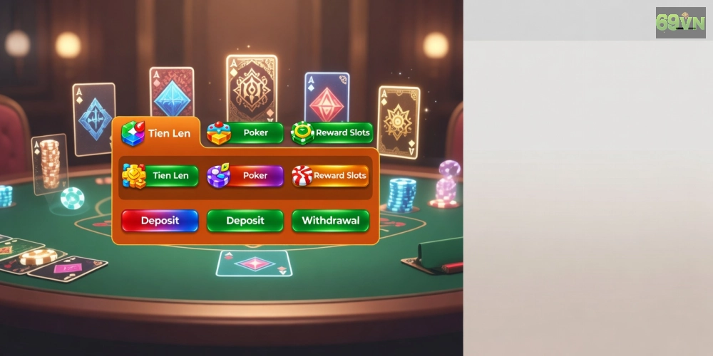Giao diện SunWin – nền tảng game bài đổi thưởng 69vn hàng đầu 2025