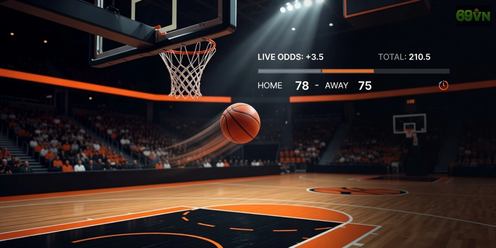 Hình ảnh minh họa trò chơi thể thao 69vn tập trung vào cá cược bóng rổ NBA với giao diện sống động.